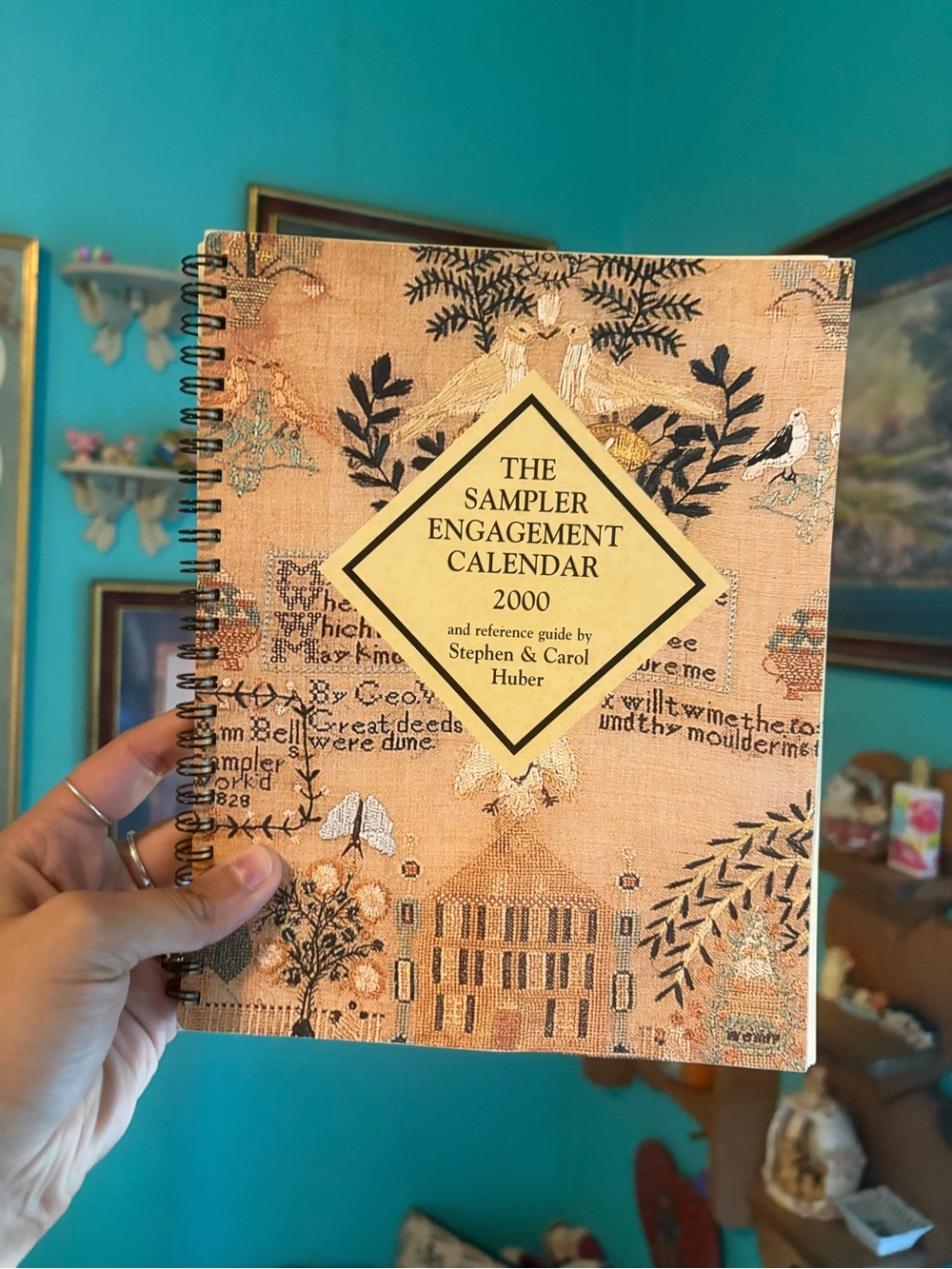 Vintage 2000 Antique Sampler Calendar • Crafting & Junk Journal Ephemera 🧵✂️